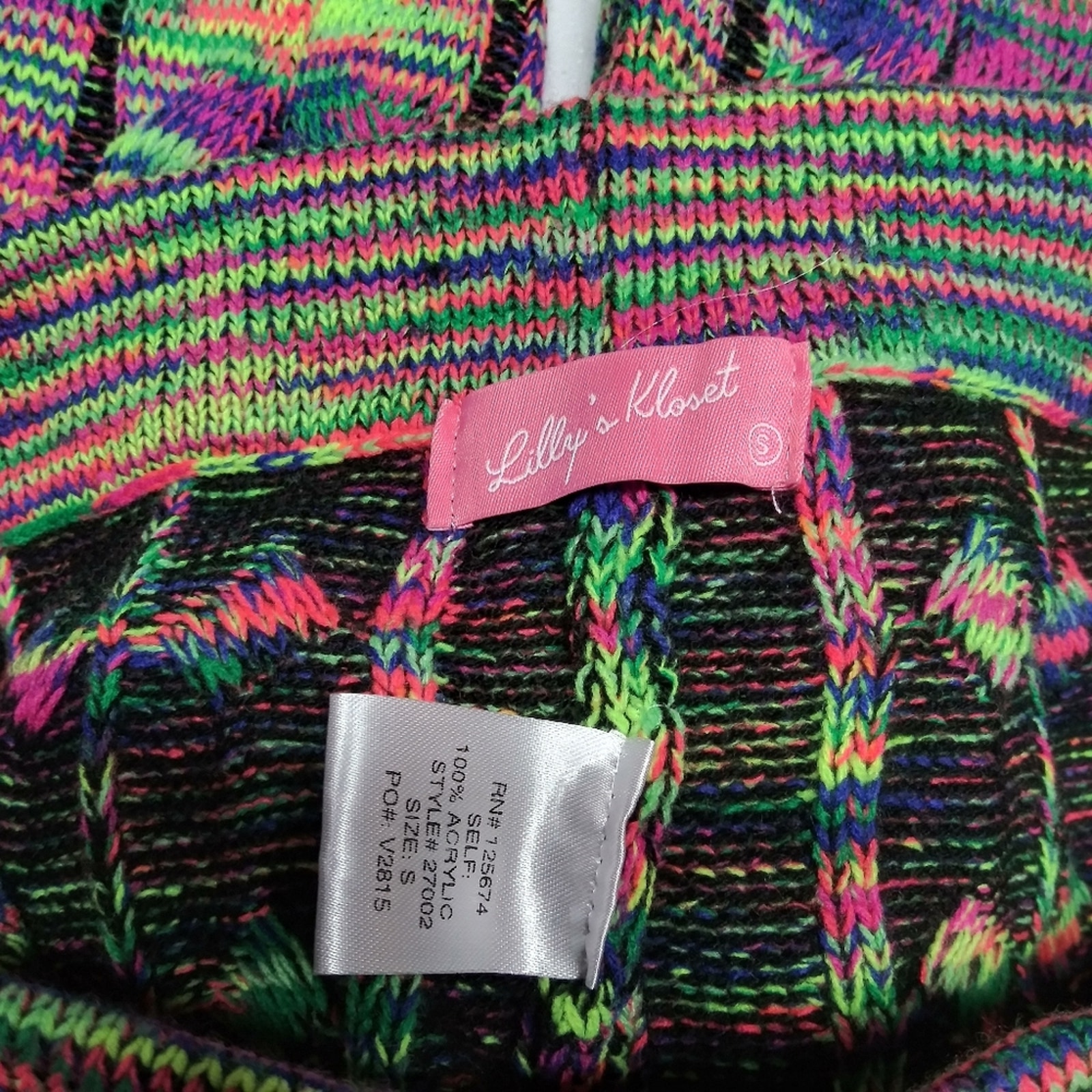 Lilly's Kloset Colorful Knitted Sweater Set Long Sleeve Asymmetrical Size Small — image 6 of 8